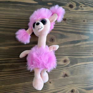 Girls TY Beanie Boo Camilla Pink Poodle Stuffed Animal Plush Toy 7 inches